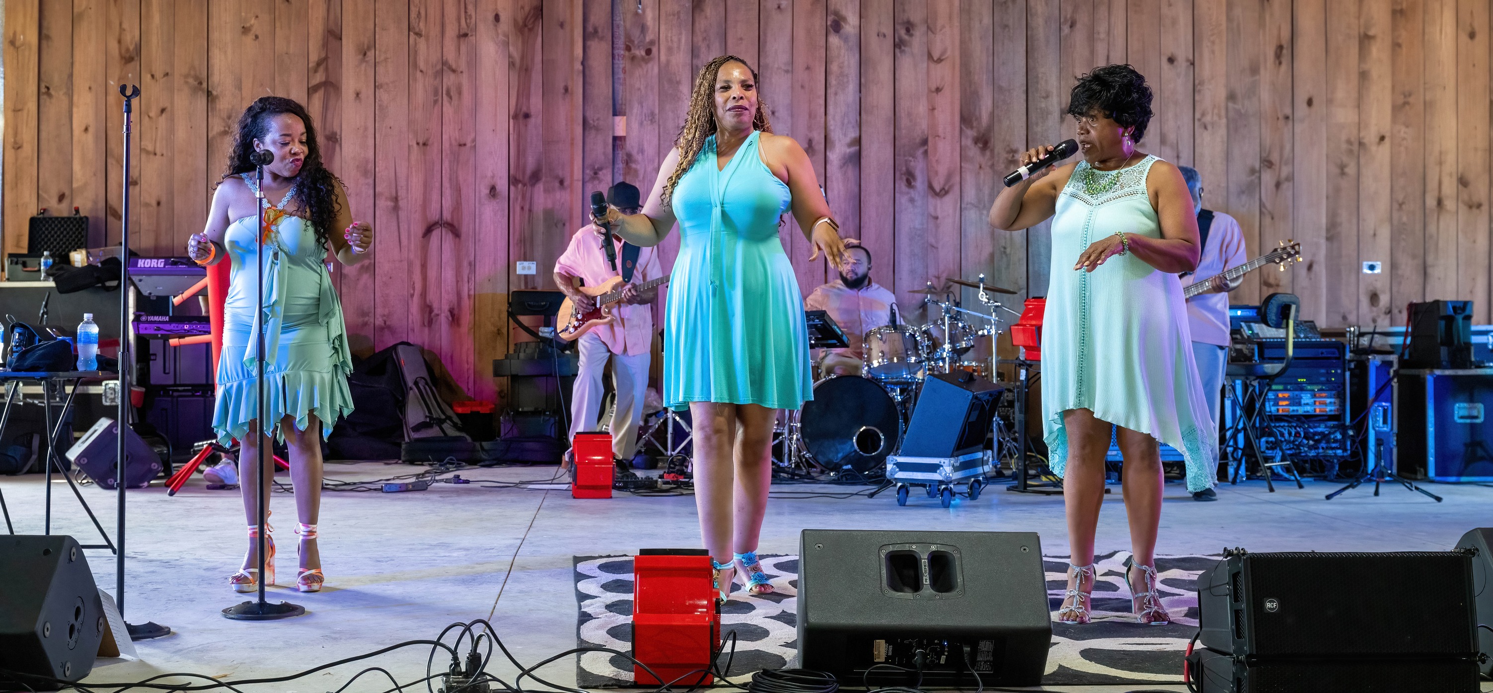 Trio of singers on stage